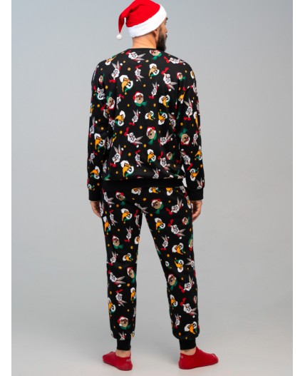 Пижама трикотажная для мужчин черный