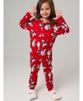 Пижама-комбинезон трикотажная унисекс для детей красный