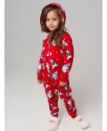 Пижама-комбинезон трикотажная унисекс для детей красный