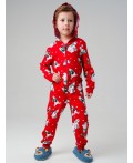 Пижама-комбинезон трикотажная унисекс для детей красный