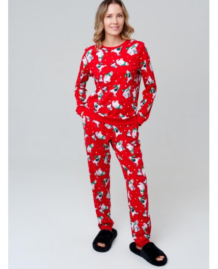 Пижама трикотажная для женщин красный