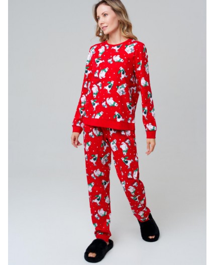 Пижама трикотажная для женщин красный