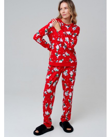 Пижама трикотажная для женщин красный
