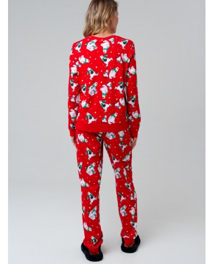 Пижама трикотажная для женщин красный