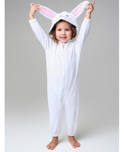 Кигуруми детский трикотажный для девочек светло-серый