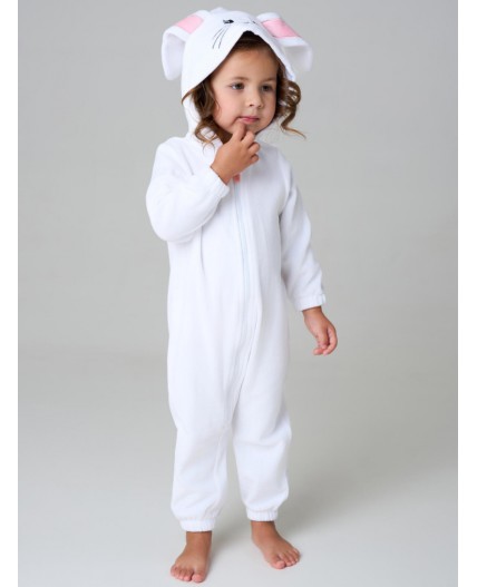 Кигуруми детский трикотажный для девочек светло-серый