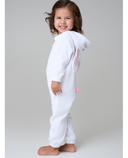 Кигуруми детский трикотажный для девочек светло-серый
