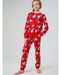 Пижама трикотажная для девочек красный