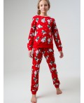 Пижама трикотажная для девочек красный