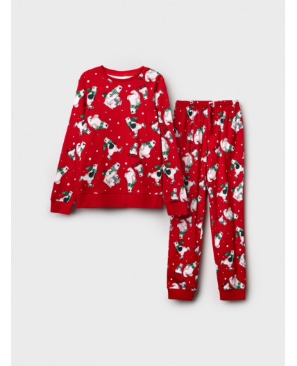 Пижама трикотажная для девочек красный
