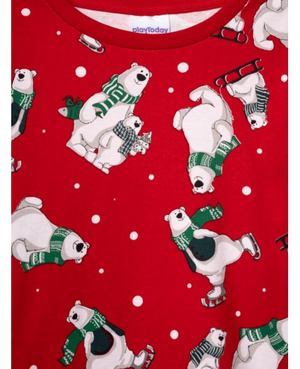 Пижама трикотажная для девочек красный