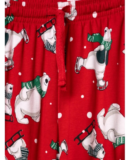 Пижама трикотажная для девочек красный