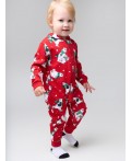 Пижама-комбинезон детская трикотажная для девочек красный