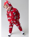 Пижама-комбинезон детская трикотажная для девочек красный