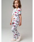 Пижама трикотажная для девочек разноцветный