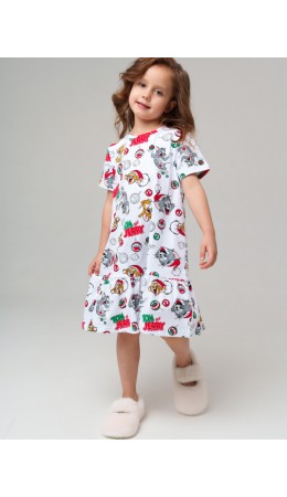 Сорочка ночная трикотажная для девочек разноцветный