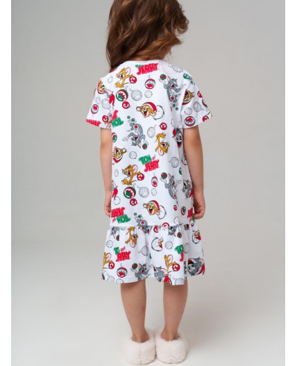 Сорочка ночная трикотажная для девочек разноцветный