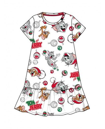 Сорочка ночная трикотажная для девочек разноцветный