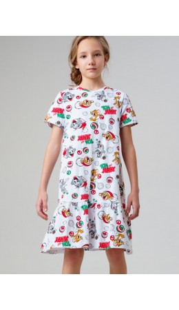 Сорочка ночная трикотажная для девочек разноцветный