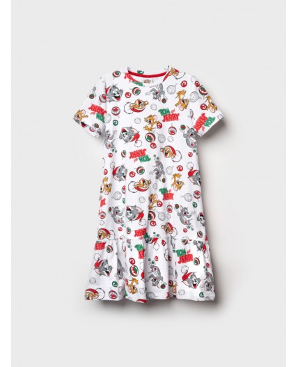 Сорочка ночная трикотажная для девочек разноцветный