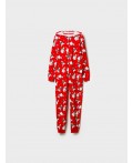 Пижама-комбинезон трикотажная унисекс для взрослых красный