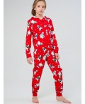 Пижама-комбинезон трикотажная унисекс для детей красный