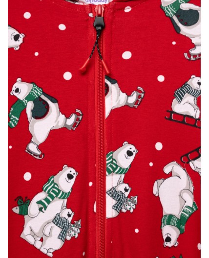 Пижама-комбинезон трикотажная унисекс для детей красный