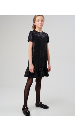 Платье трикотажное для девочек черный