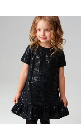 Платье трикотажное для девочек черный