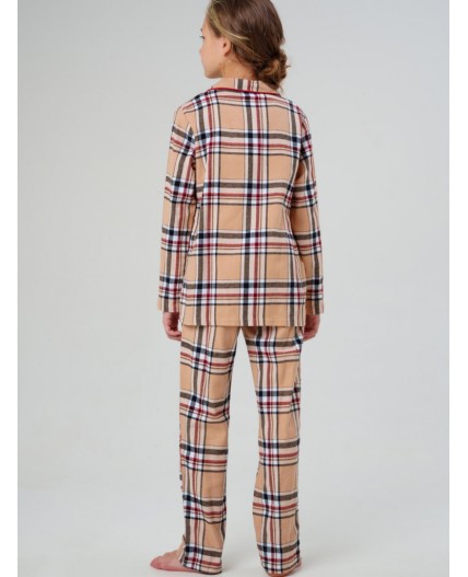 Пижама текстильная для девочек разноцветный