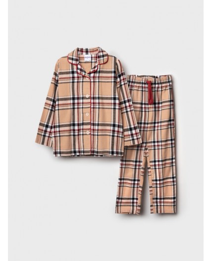 Пижама текстильная для девочек разноцветный