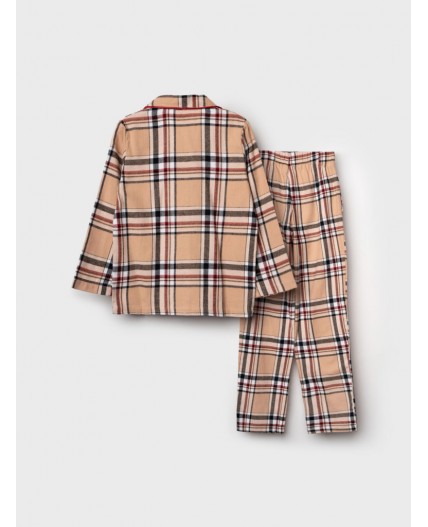 Пижама текстильная для девочек разноцветный