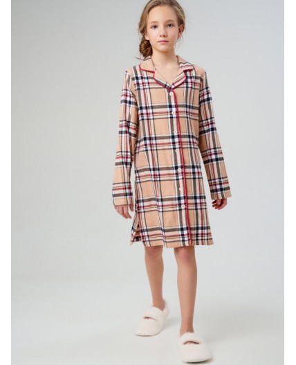 Сорочка ночная текстильная для девочек разноцветный