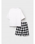 Комплект для мальчиков: фуфайка (футболка) трикотажная, шорты текстильные белый,черный