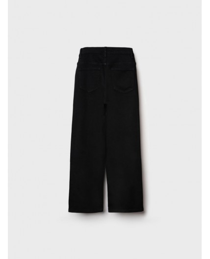 Брюки текстильные джинсовые для девочек черный