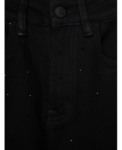 Брюки текстильные джинсовые для девочек черный