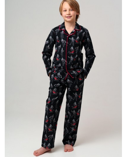 Пижама текстильная для мальчиков разноцветный