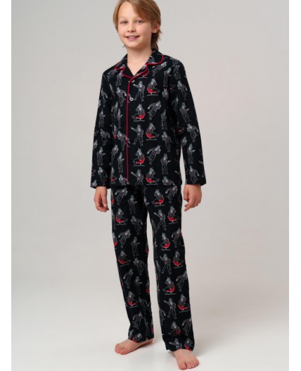 Пижама текстильная для мальчиков разноцветный