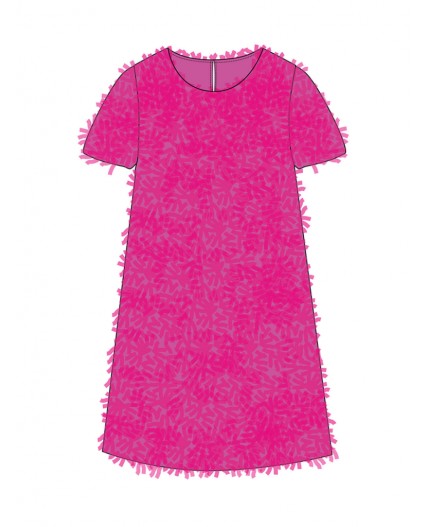 Платье трикотажное для девочек фуксия