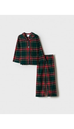 Пижама текстильная для девочек разноцветный