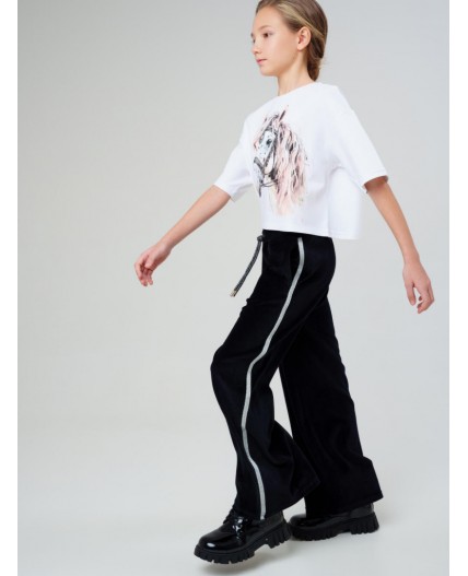 Фуфайка трикотажная для девочек (футболка) белый