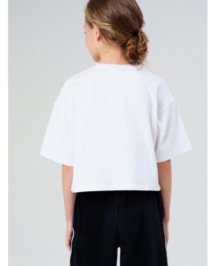 Фуфайка трикотажная для девочек (футболка) белый