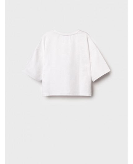 Фуфайка трикотажная для девочек (футболка) белый