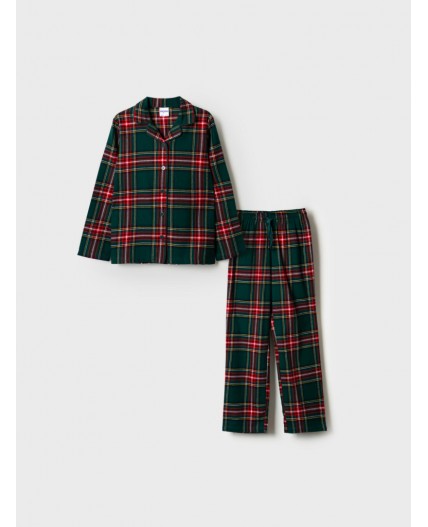 Пижама текстильная для девочек разноцветный