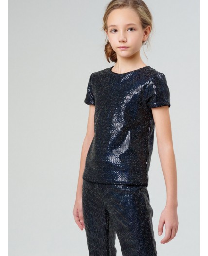 Джемпер трикотажный для девочек черный