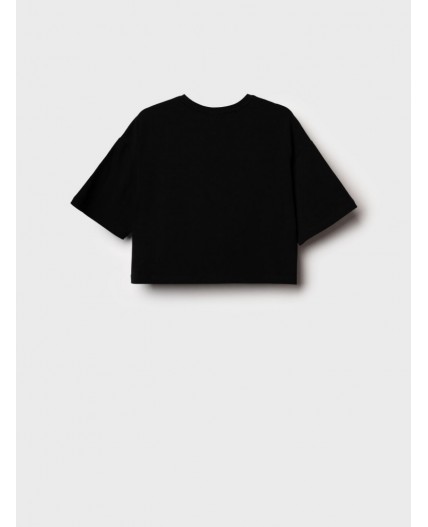 Фуфайка трикотажная для девочек (футболка) черный