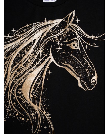 Фуфайка трикотажная для девочек (футболка) черный