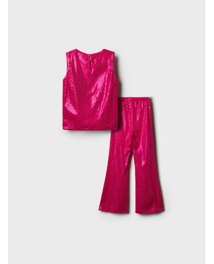 Комплект трикотажный для девочек: топ, брюки (легинсы) ярко-розовый