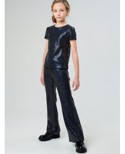 Брюки трикотажные для девочек черный