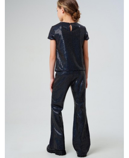 Брюки трикотажные для девочек черный